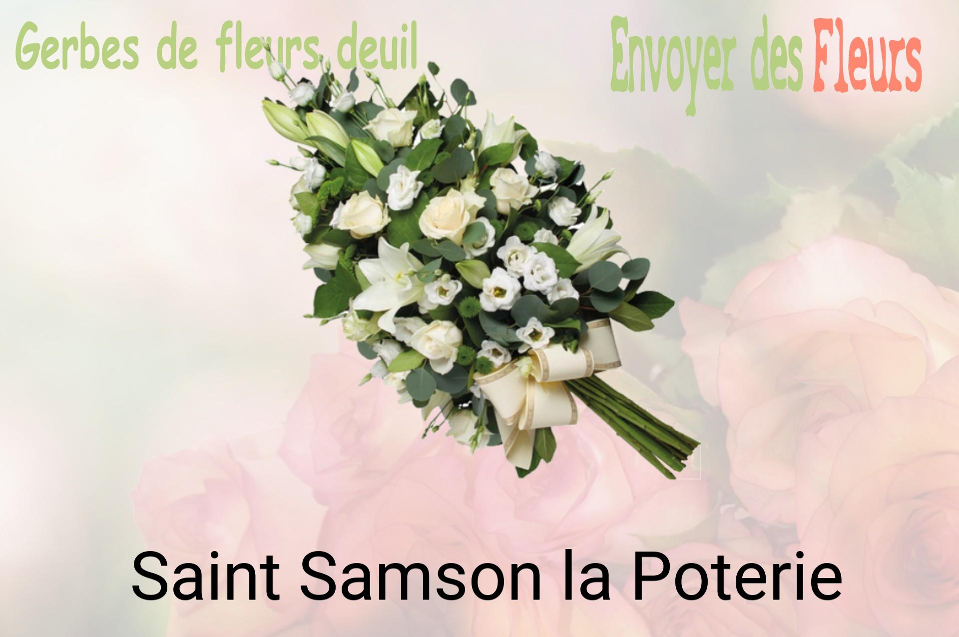 Gerbe de fleurs de deuil livrée à Saint-Samson-la-Poterie